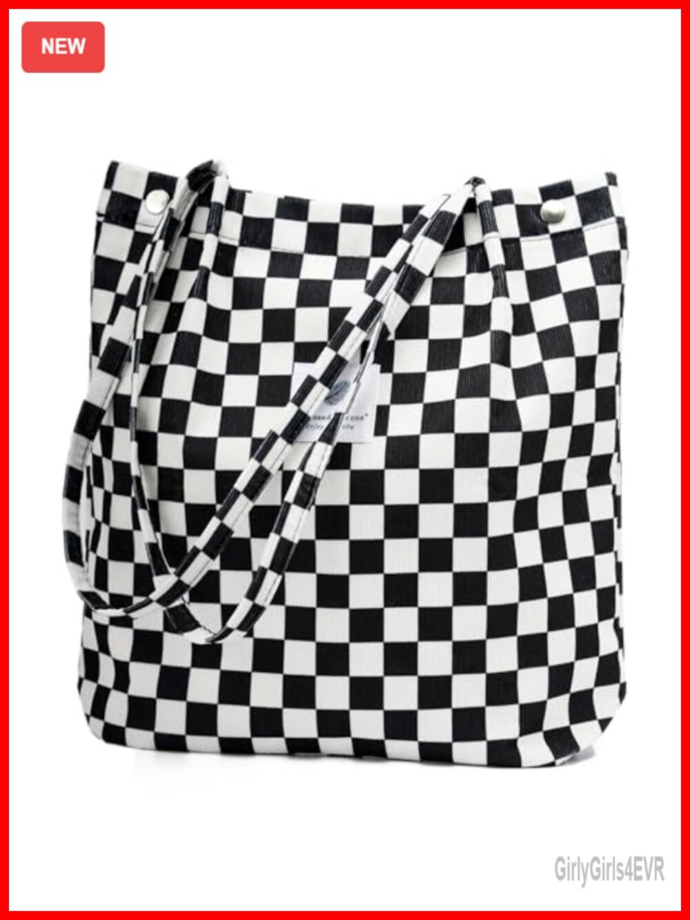 Corduroy Tote Bag with Pockets for Women Travel Shopping